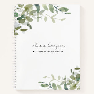 Cuaderno Eucalyptus Sage Ivy manda a la memoria de la hija