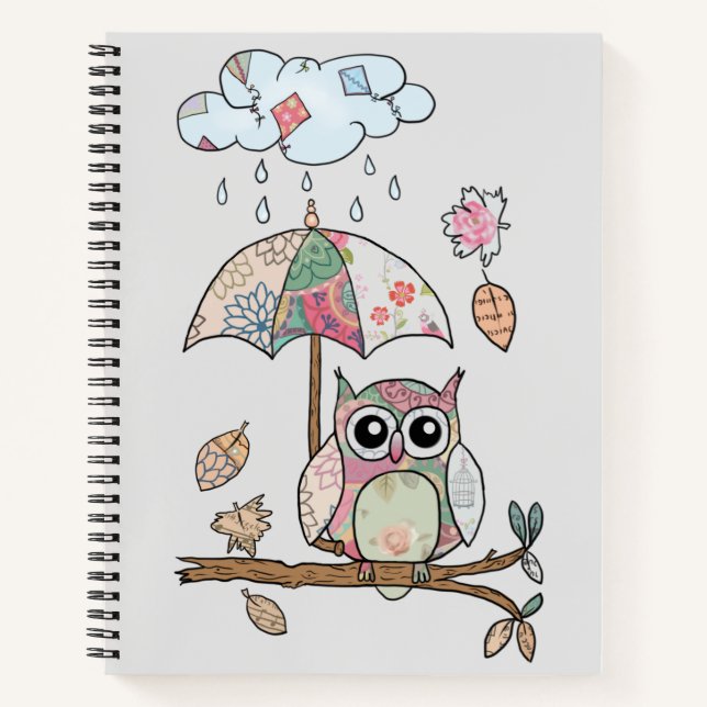Cuaderno Eule im Regen (Anverso)