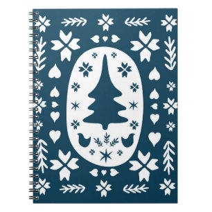 Cuaderno Europe Merry Christmas folk doodle art con primero