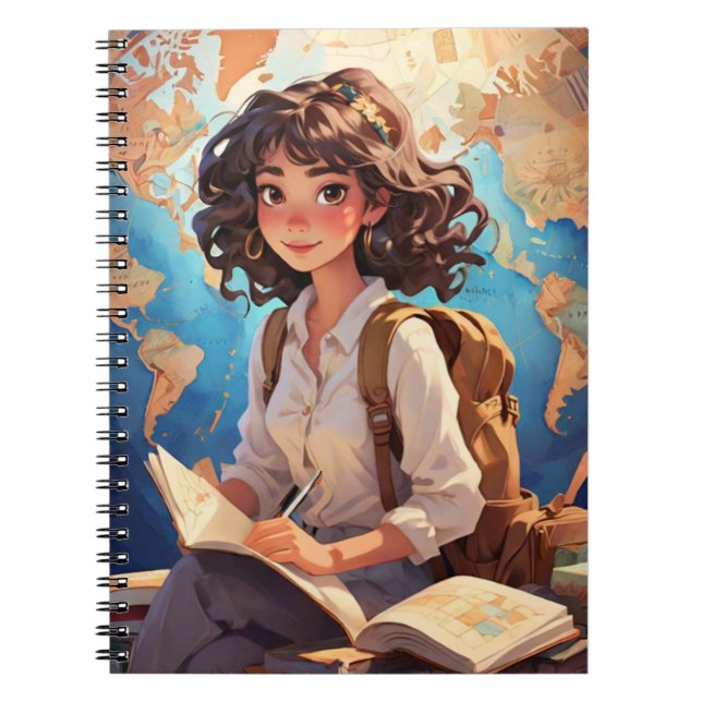 Cuaderno Evelyn Wanderlust revistas basura impresas (Frente)