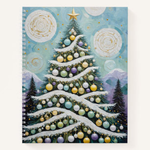 Cuaderno Evergreenes Celestiales y Orbes Dorados