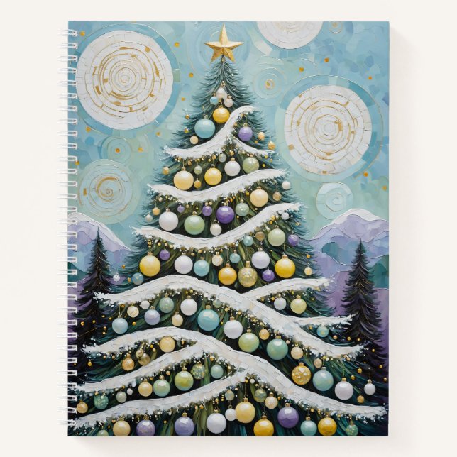 Cuaderno Evergreenes Celestiales y Orbes Dorados (Anverso)