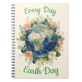 Cuaderno Every Day Earth Day Floral Wreath Earth