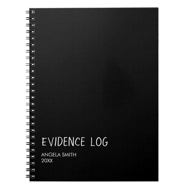 Cuaderno Evidence Log Notebook – Funny Dark Humor Journal,  (Frente)