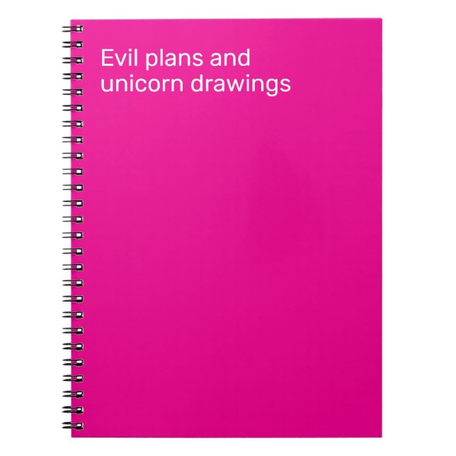 Cuaderno Evil plans and unicorn drawings (Frente)