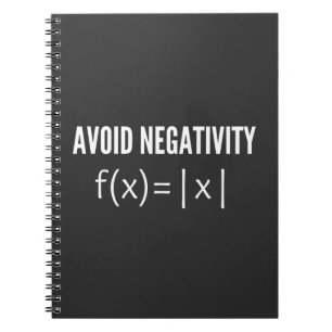 Cuaderno evitar ecuación matemática de negatividad