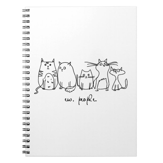 Cuaderno Ew, People Funny Meowy Cat Aovers (Frente)