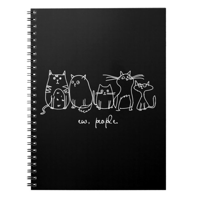 Cuaderno Ew, People Funny Meowy Cat Aovers (Frente)