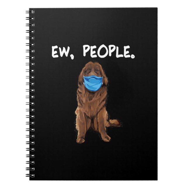 Cuaderno Ew People | Perro de Newfie con regalo de máscara  (Frente)
