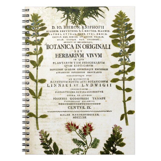 Cuaderno Ex libris de botánica antiguo (Frente)