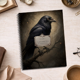 Cuaderno Ex Libris Vintage Acuarela Oscura Cuervo Gótico Ac