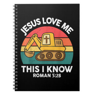 Cuaderno Excavadora Cristiana Jesús Me Ama Esto Sé