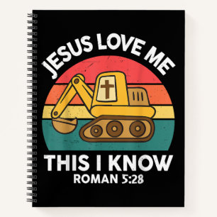 Cuaderno Excavadora Cristiana Jesús Me Ama Esto Sé
