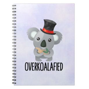 Cuaderno Excesivamente poun lindo Koala en el sombrero supe