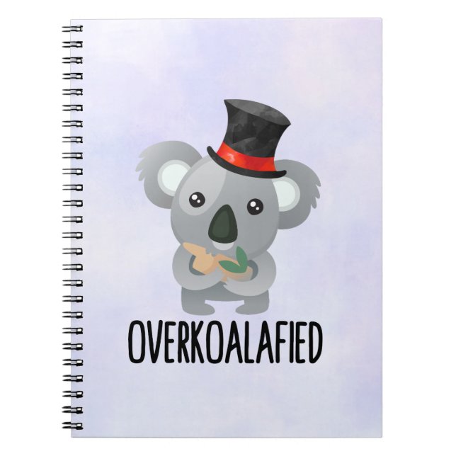 Cuaderno Excesivamente poun lindo Koala en el sombrero supe (Frente)