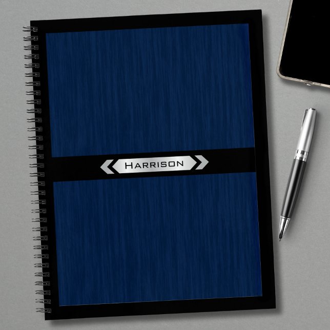 Cuaderno Executive Navy Blue Silver Professional Notebook (Sleek stationery for the focused professional Executive)
