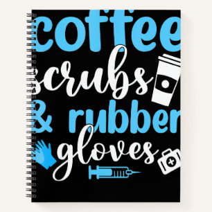 Cuaderno Exfoliante de café y guantes de goma Asistente m