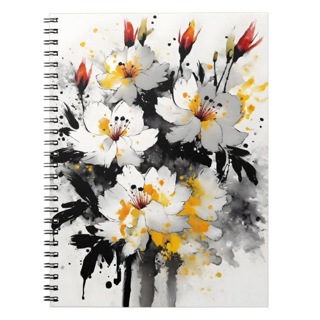 Cuaderno Existencias - Flores de acuarela (Frente)