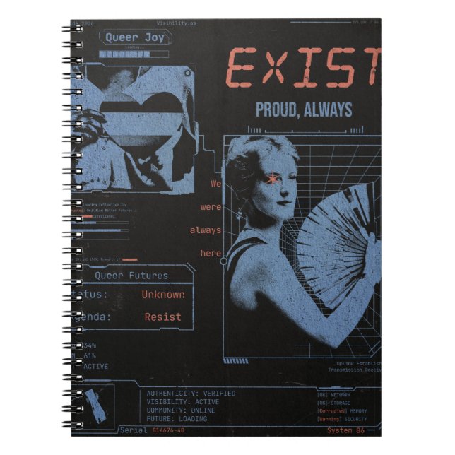 Cuaderno Existir Orgullo LGBTQ+ Moderno Brutalista (Frente)