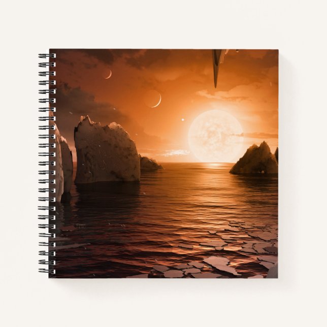Cuaderno Exoplanet Trappist-1f Desde Su Lado De La Noche De (Anverso)