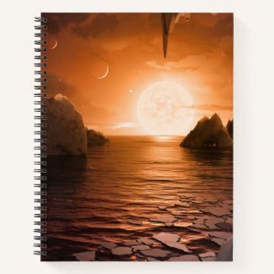 Cuaderno Exoplanet Trappist-1f Desde Su Lado De La Noche De