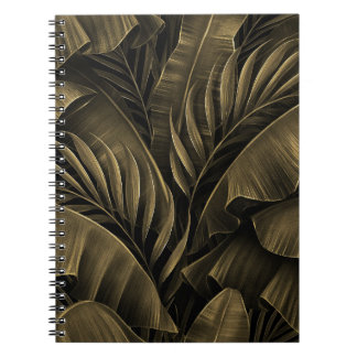 Cuaderno Exótico Tropical: Naturaleza Dorada Grunge