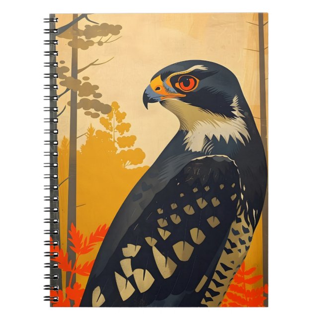 Cuaderno Expedición vintage con el Goshawk estadounidense (Frente)