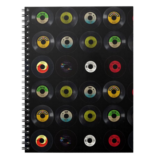 Cuaderno Expedientes retros del vinilo 45 del vintage (Frente)