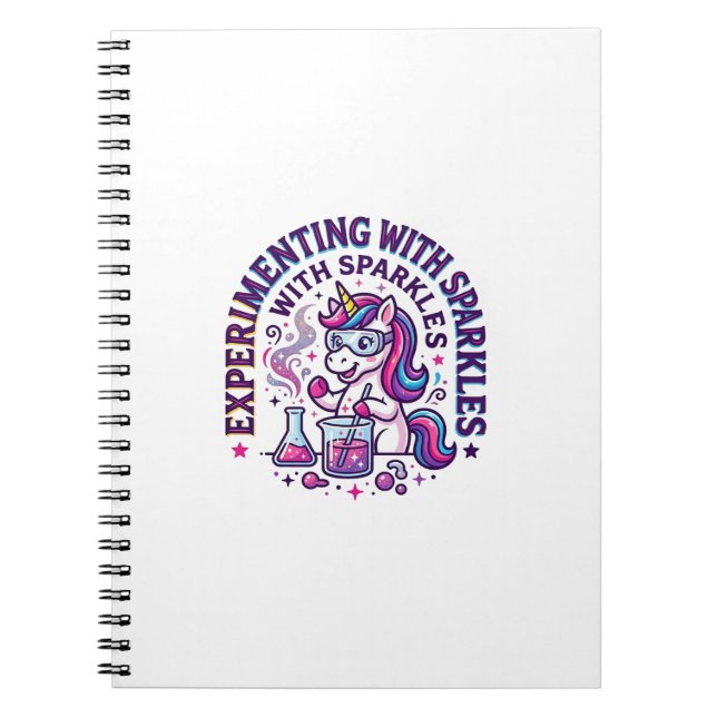 Cuaderno Experimento de Unicornio con Brillo Comercial Cort (Frente)