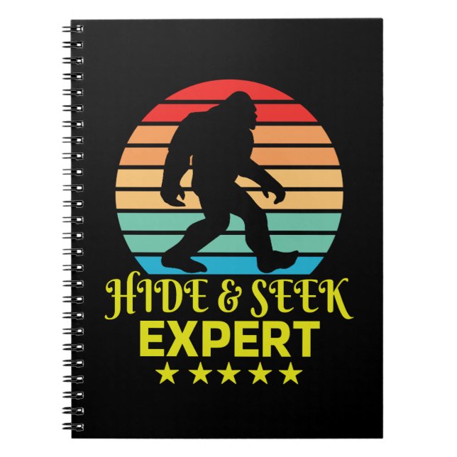 Cuaderno Experto en Escondite y Busca Bigfoot Divertido (Frente)