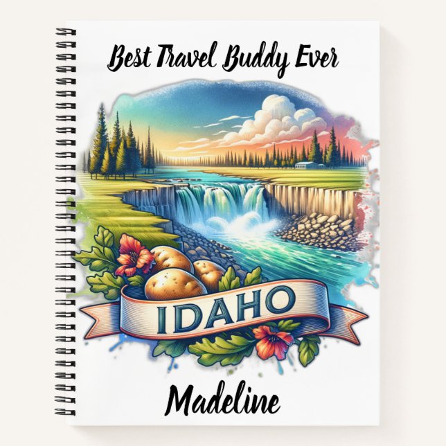 Cuaderno Explora las impresionantes cascadas de Idaho (Anverso)
