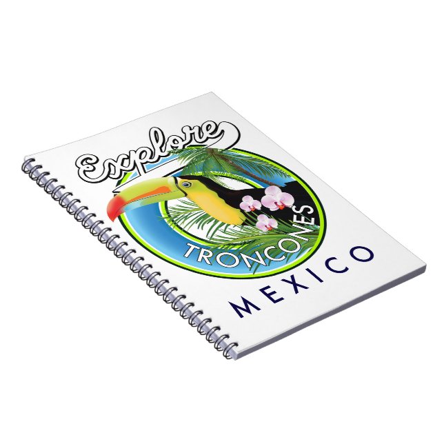 Cuaderno Explora Troncones México logotipo retro (Lado Derecho)