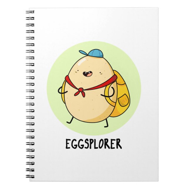 Cuaderno Explorador de huevos divertido juego de palabras (Frente)