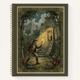 Cuaderno Explorador de la selva vintage y templo dorado ocu