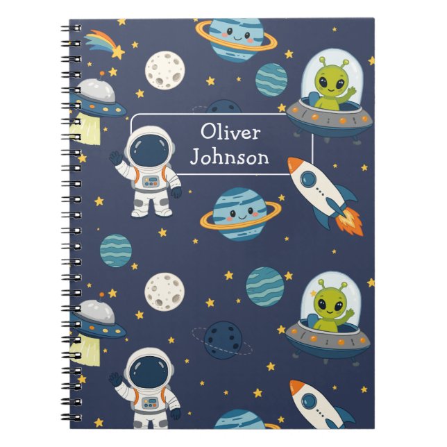 Cuaderno Explorador Espacial Cohete Alien Astronauta Person (Frente)