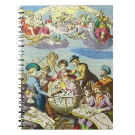 Cuaderno Exploradores de época con mapa de glóbulos antiguo