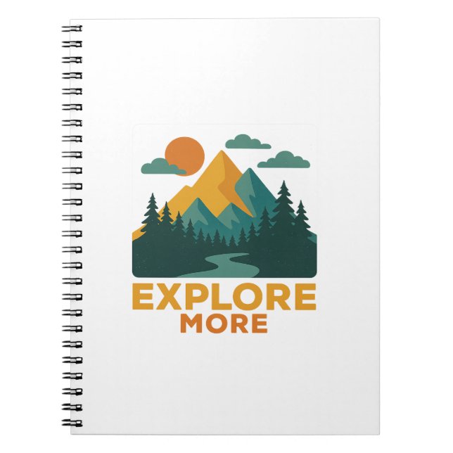 Cuaderno Explorar más - Montaña Retro y Aventura Forestal (Frente)