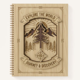 Cuaderno Explore the World Journey & Discovery Wood Carved 