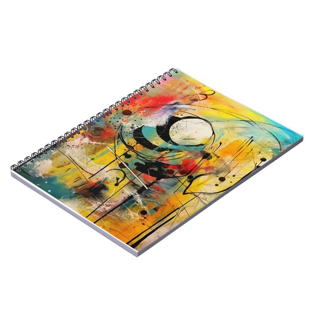 Cuaderno Explosión abstracta de colores vibrantes y dinámic (Lado Izquierdo)