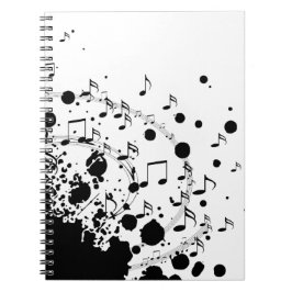 Cuaderno explosión de música fría en blanco y negro