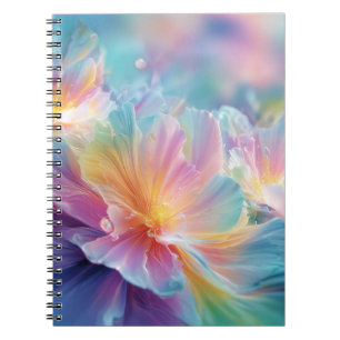 Cuaderno Explosión floral cósmica abstracta en pasteles