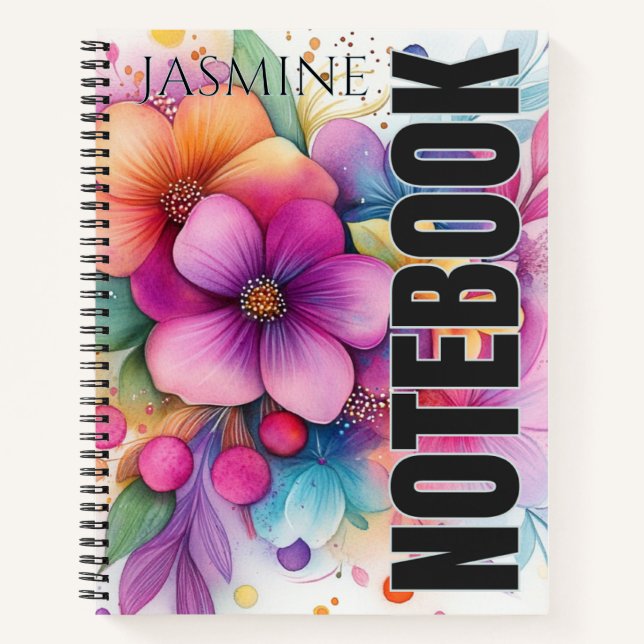 Cuaderno Explosión floral vibrante y hermosa (Anverso)