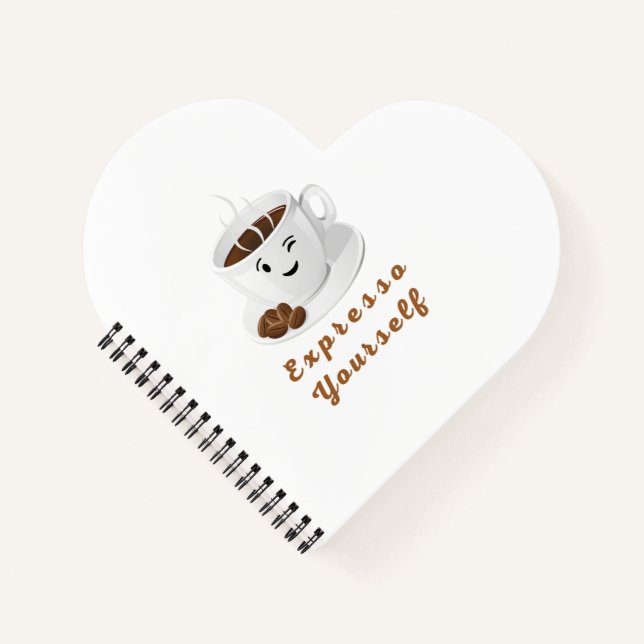 Cuaderno Exprésate – Camiseta Divertida de Café Sonriente (Anverso)