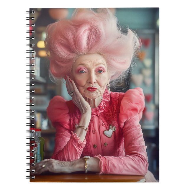 Cuaderno Expresión de amor Beso de gracia eterna en rosa (Frente)