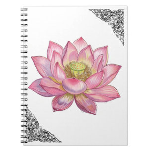 Cuaderno Exquisito Vector Tailandés Lai Kanok Blanco y Negr