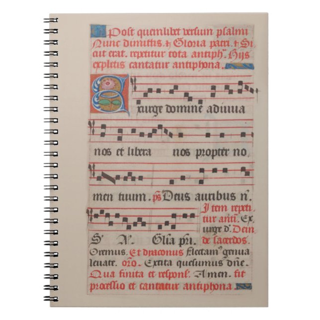 Cuaderno Exrise Domine Antiphon Medieval Music Manuscript (Frente)