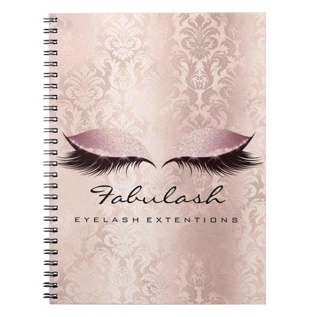 Cuaderno Extensión de pestañas Artista de maquillaje Damask (Frente)