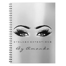 Cuaderno Extensión de pestañas Artista de maquillaje Gris P