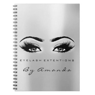 Cuaderno Extensión de pestañas Artista de maquillaje Gris P