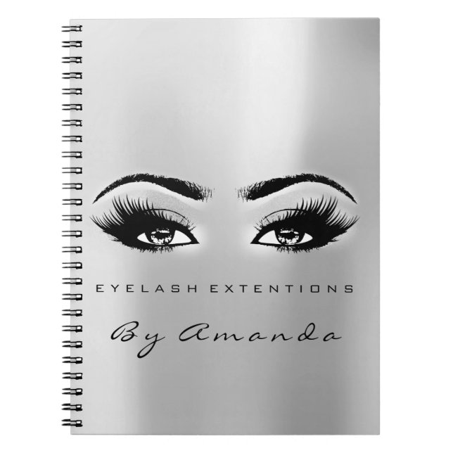 Cuaderno Extensión de pestañas Artista de maquillaje Gris P (Frente)